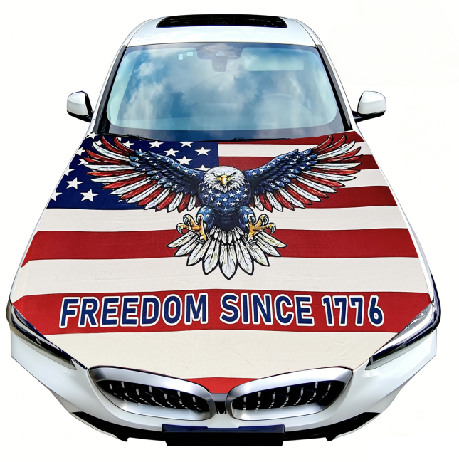 Premium American Flag Car Hood Set