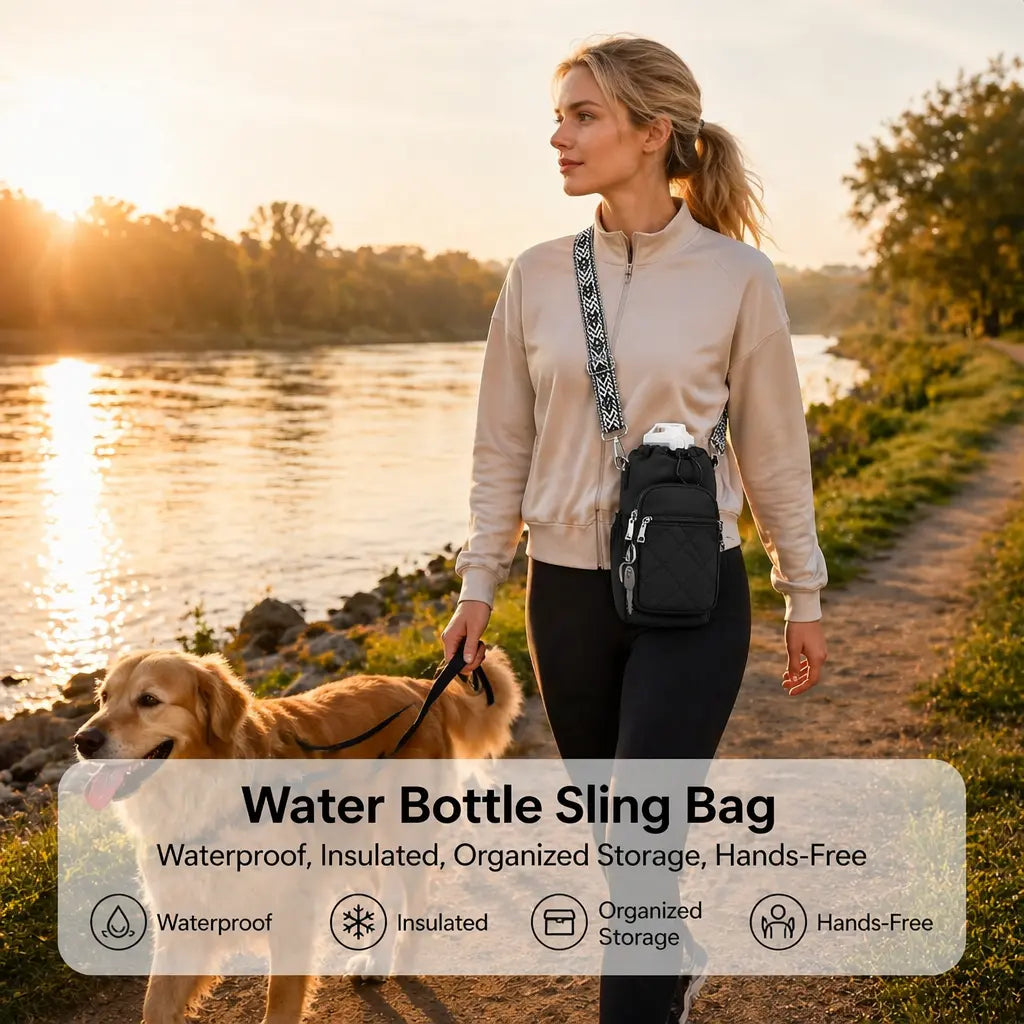 Water Bottle Carrier Bag with Phone Pocket for Stanley Cup 40/30oz