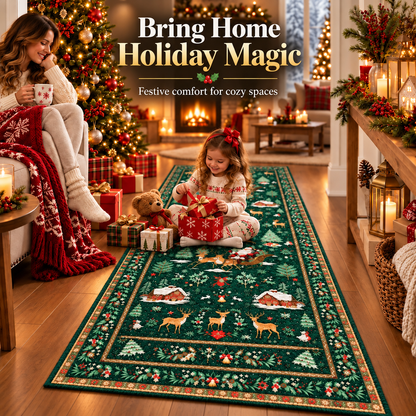 ✨ Christmas Runner Rug – Washable Non-Slip Holiday Floor Mat