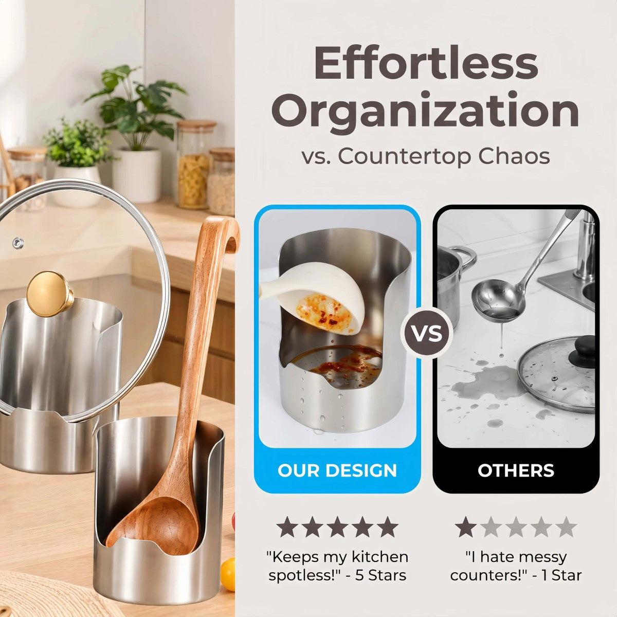 New Stainless Steel Space-Saving Pot Lid Holder