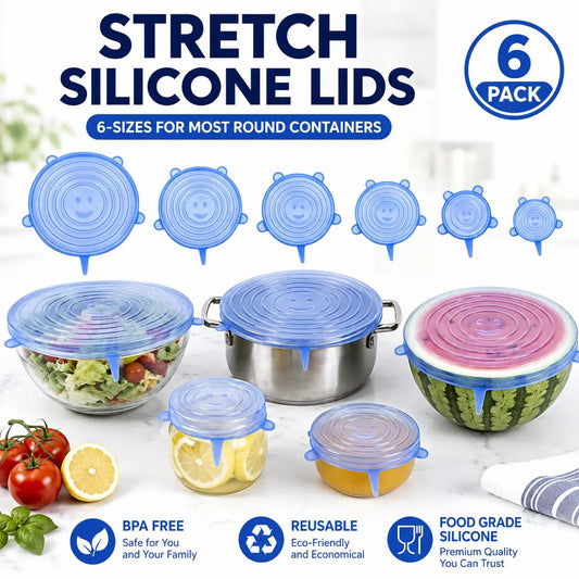 🥗6 Pack Silicone Stretch Lids