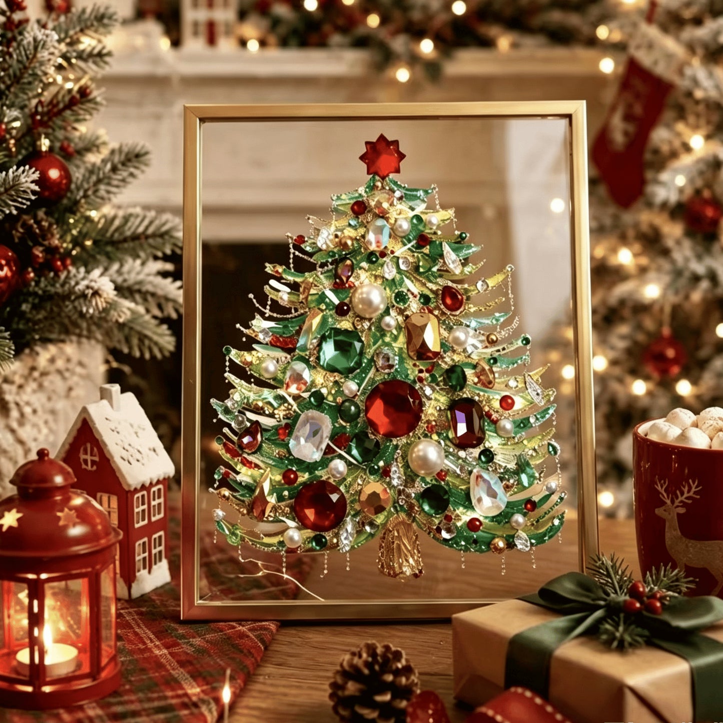 🔥Christmas 🎄✨DIY Jeweled Christmas Tree Framed Art Kit