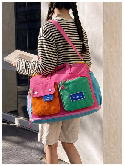 🔥Casual Color Block Overnight Bag