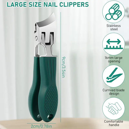 🔥Hot Sale 49% off💅💨Wide Jaw Opening Anti-Splash Slanted Eagle Beak Beveled Nail Clipper Set