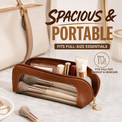 Travel Clear Window Brush & Makeup Bag 💄