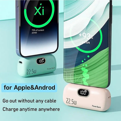🔋No More Extra Cables! 5000mAh Mini Capsule 22.5W Fast Power Bank