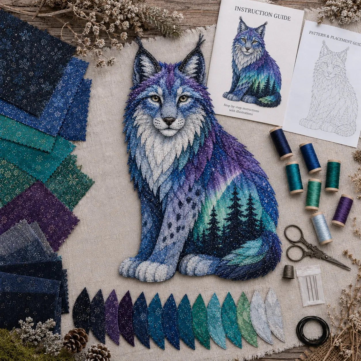 🎁Northern Lights Wildlife DIY Patchwork Kit