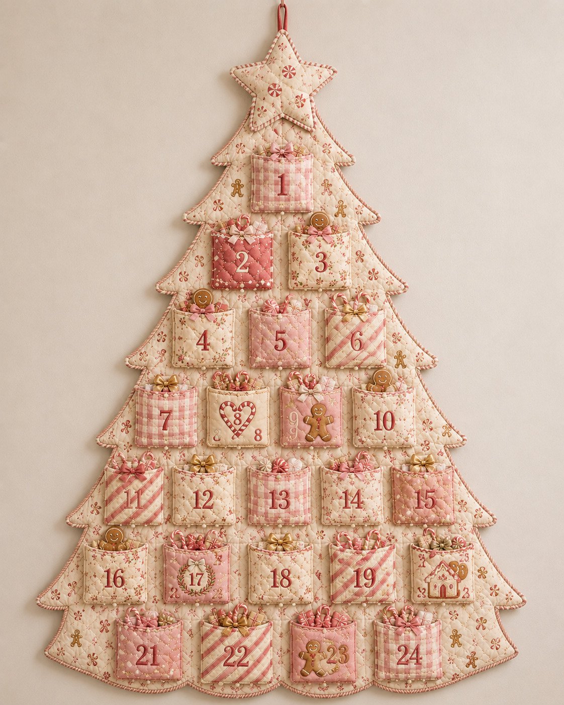 🎄✨DIY 24-Pocket Fabric Christmas Advent Tree Kit