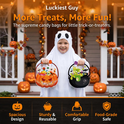 Halloween Goodie Bags Plastic Candy Gift Bags with Handle