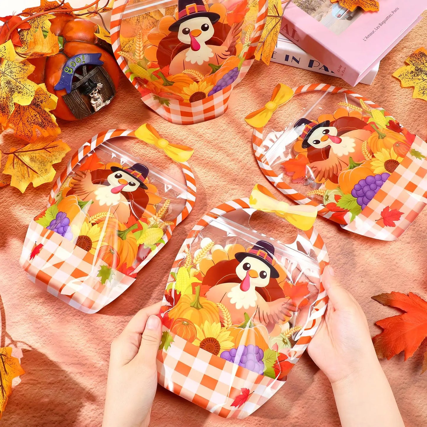 Halloween Goodie Bags Plastic Candy Gift Bags with Handle
