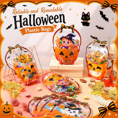 Halloween Goodie Bags Plastic Candy Gift Bags with Handle