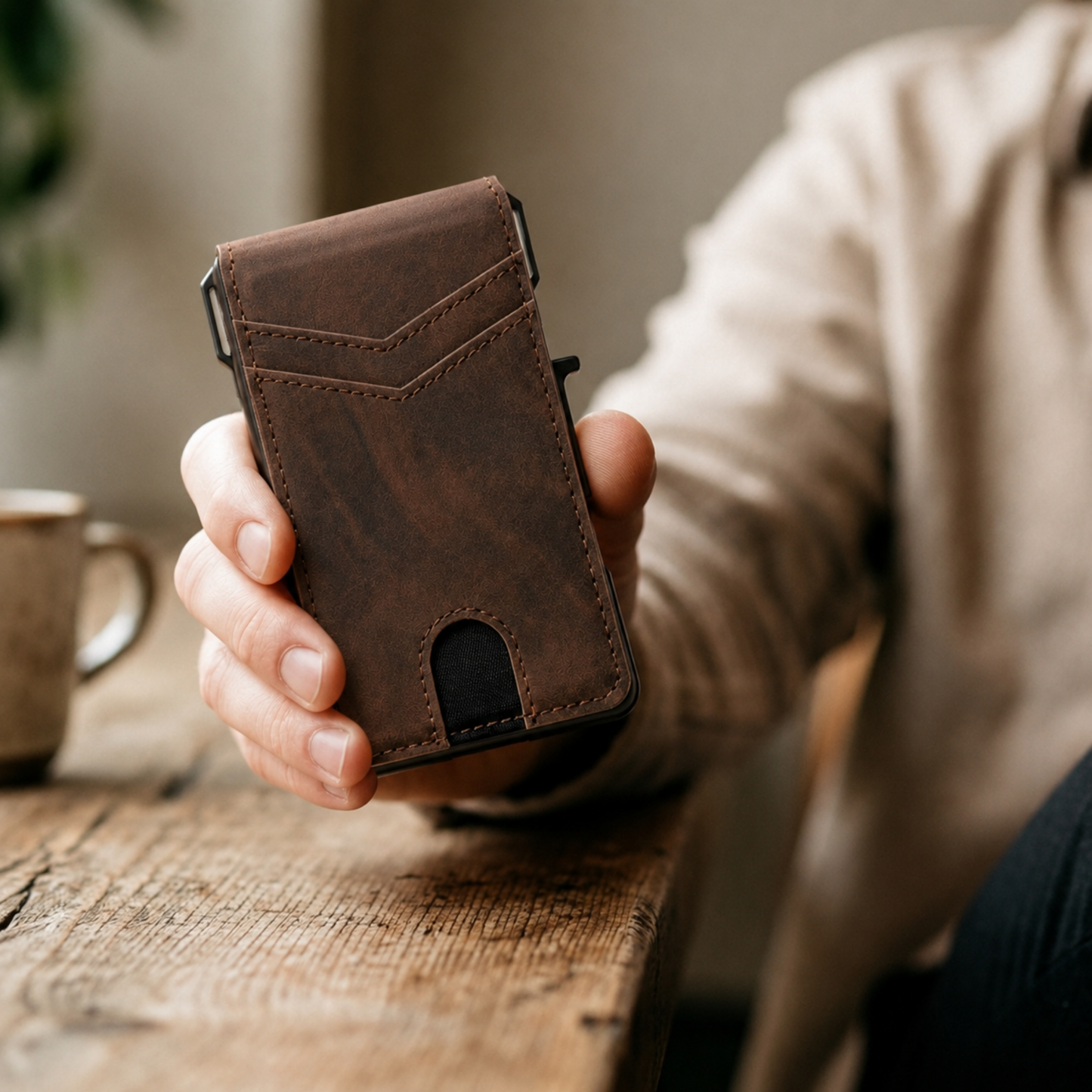 🔐 RFID Blocking Minimalist Pop-Up Wallet | One-Second Card Eject Design & Ultra Slim Pocket Wallet