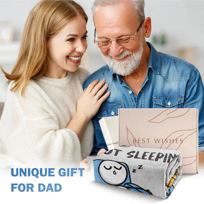 🔥Hot Sale 49% off😴🛋️ Funny Gift Dad Is Not Sleeping Flannel Blanket