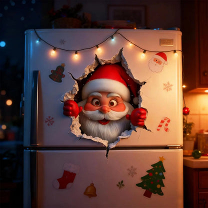 🎅 Santa Claus 3D Wall Sticker | Peel & Stick Christmas Decor 🎄✨
