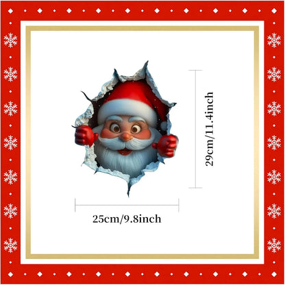 🎅 Santa Claus 3D Wall Sticker | Peel & Stick Christmas Decor 🎄✨