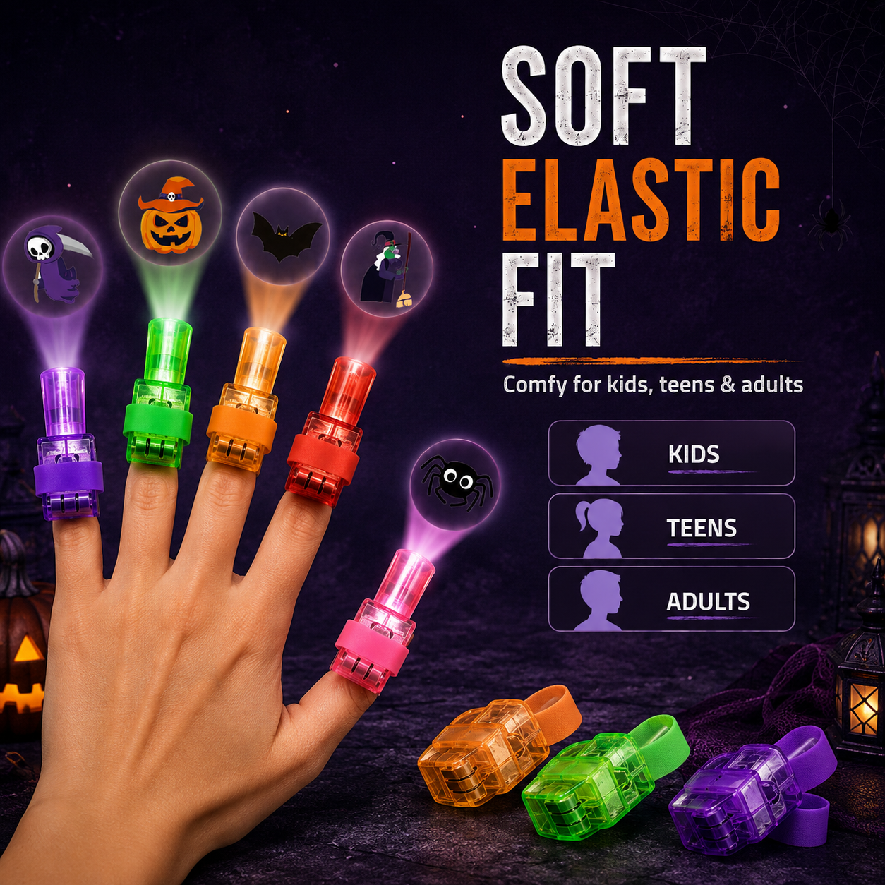 🎃 Spooky Pattern Finger Projector Lights