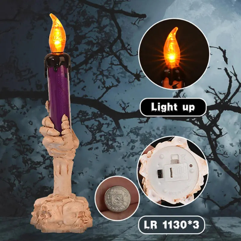 Halloween Vivid Resin Skeleton Hand Finger Candle Holders