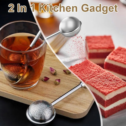 2 in 1 Stainless Steel Tea Strainer| Flour Shaker