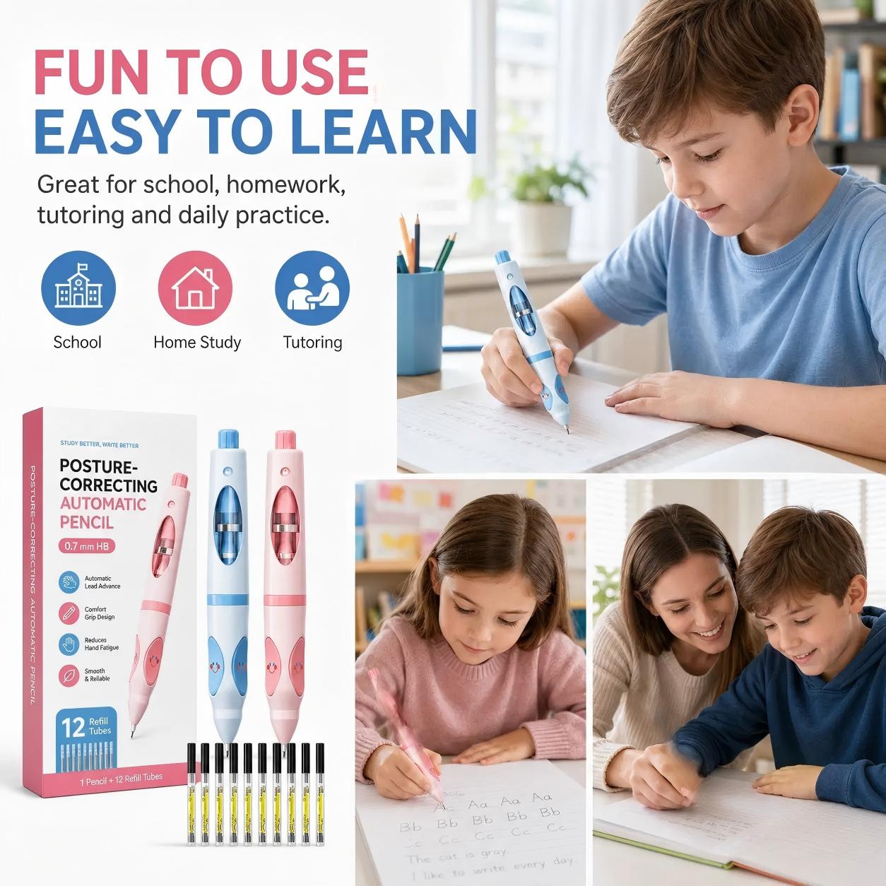Back-to-School Essential Kids' Grip-Correcting Pencil