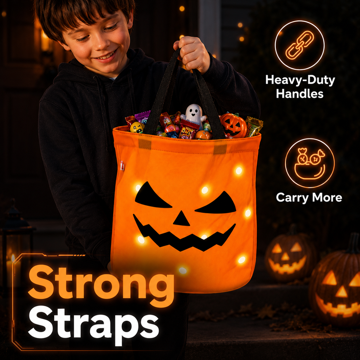 🎃 LED Glowing Halloween Pumpkin Bag