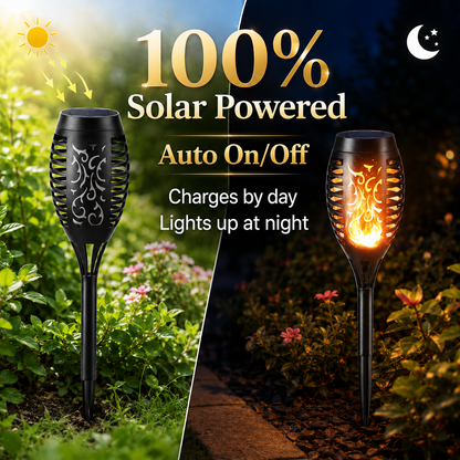 🔥 Dancing Flame Solar Torch – Waterproof Outdoor Garden Light