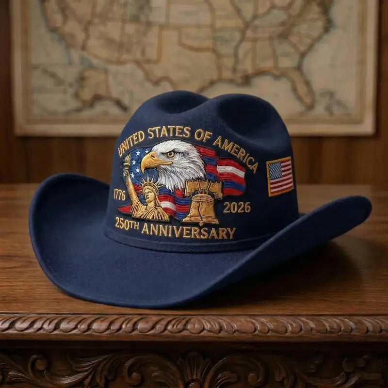 🇺🇸 Patriotic Cowboy Hat – Classic Western Style 🤠