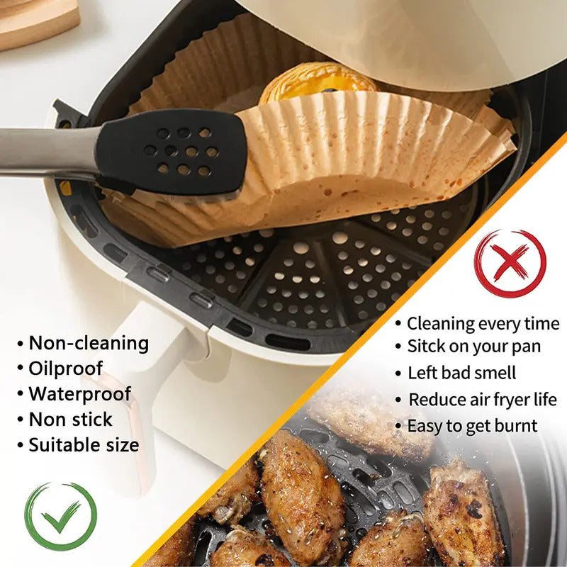 🍟 Air Fryer Paper Liners – Clean Cooking Made Easy ✨