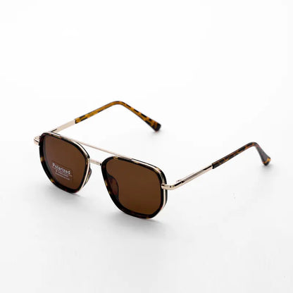😎 Geometric Double-Bar Sunglasses – Trendy Metal Frame