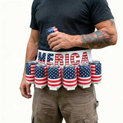 🇺🇸 6-Can Drink Belt – Party Ready & Hands-Free 🍻
