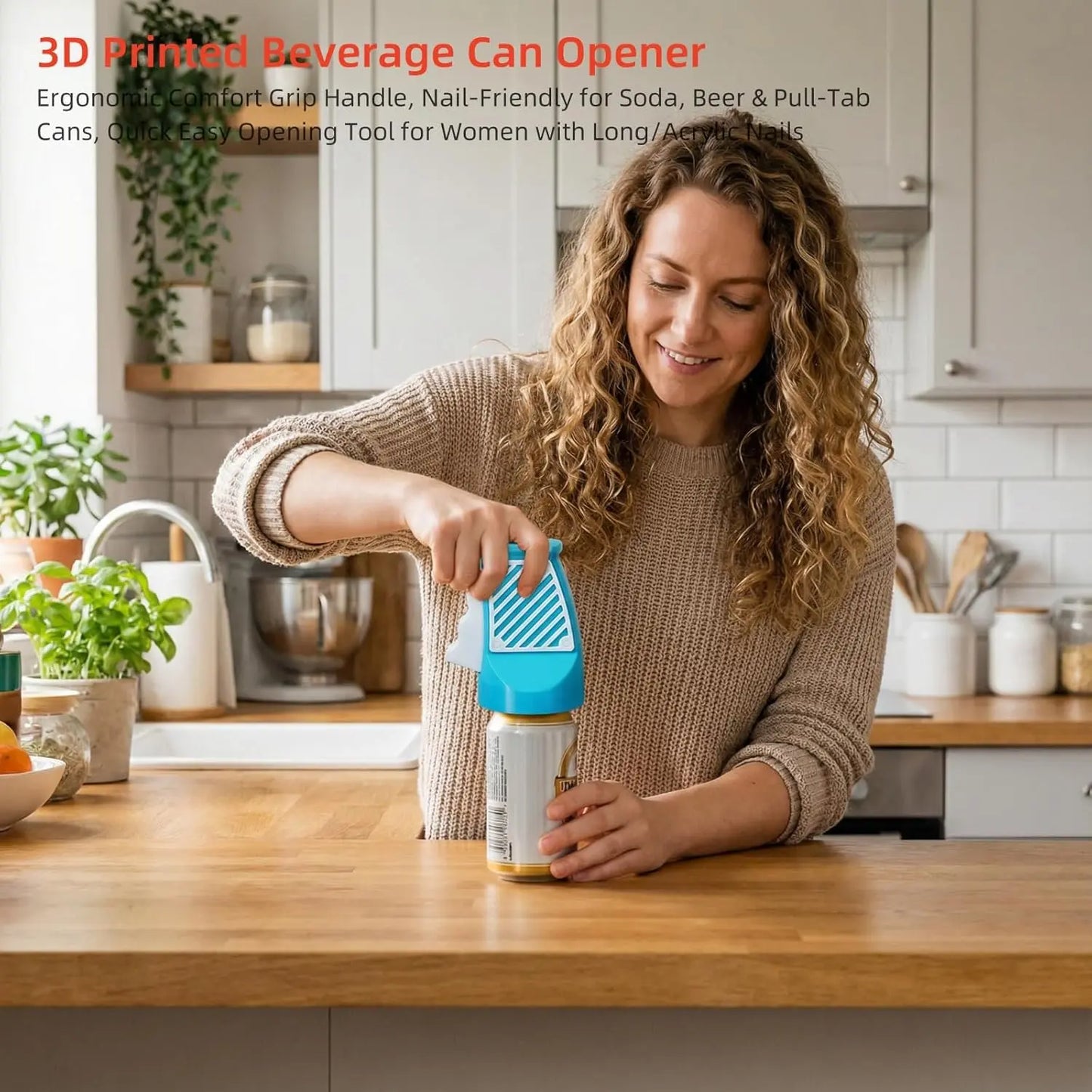 3D Printed Beverage Can Opener One-Press, Zero Mess