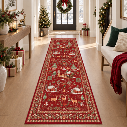 ✨ Christmas Runner Rug – Washable Non-Slip Holiday Floor Mat