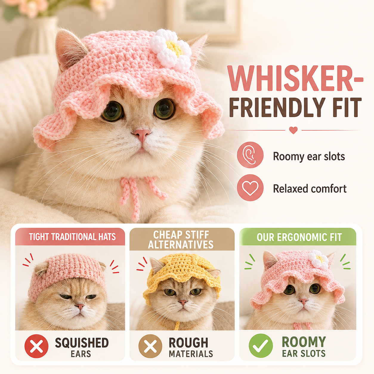 🐸 Cute Crochet Frog & Cat Bucket Hat