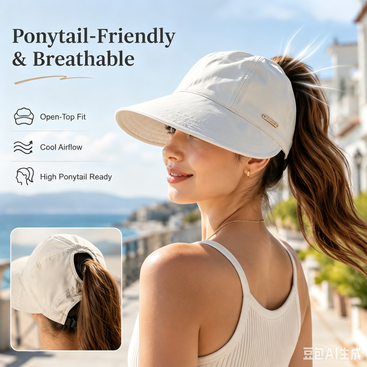 Women's Wide Brim Sun Visor Hat