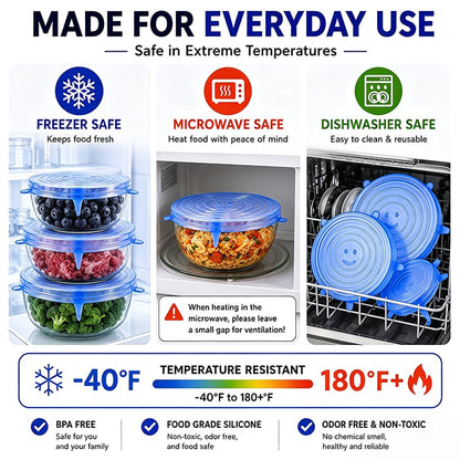 🥗6 Pack Silicone Stretch Lids