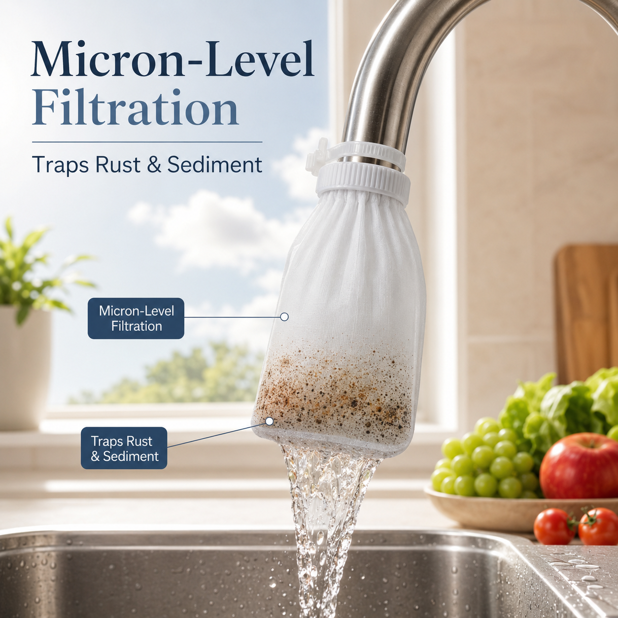 🚰 Universal Cotton Faucet Filter Bags