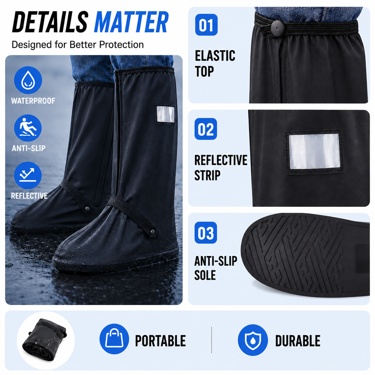 Ultra-Durable Waterproof Rain Boot Covers🌧️