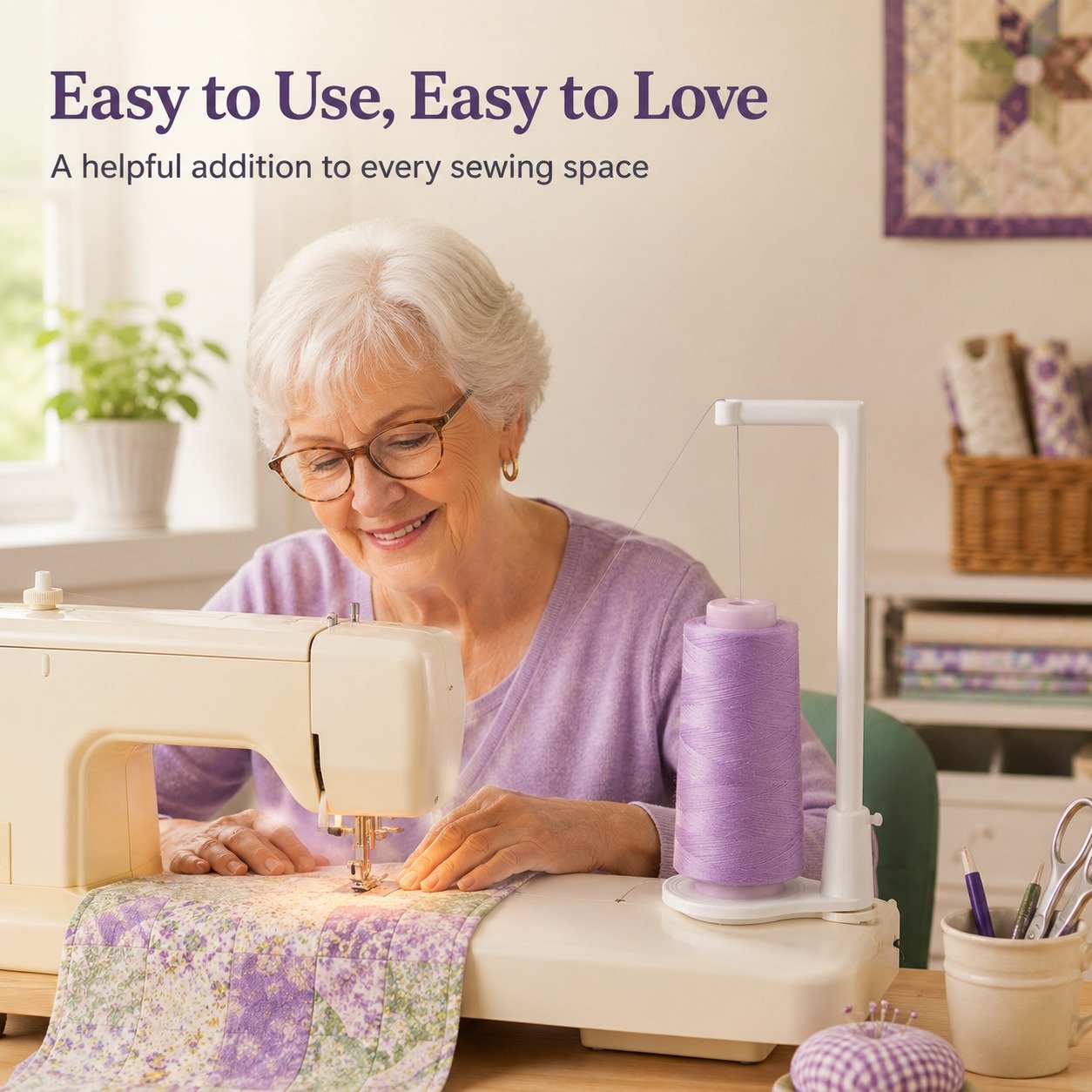 🔥LAST DAY 50% OFF - 🧵Large Capacity Thread Spool Stand🪡(Compatible With Most Sewing Machines In US Markets)