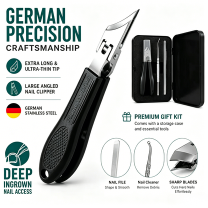 🔥Hot Sale 49% off💅💨Wide Jaw Opening Anti-Splash Slanted Eagle Beak Beveled Nail Clipper Set
