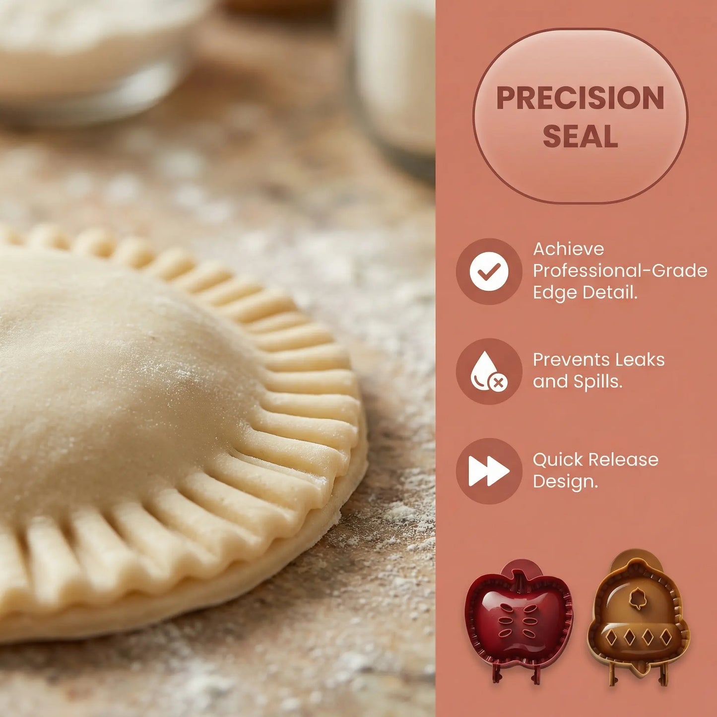 🔥3-Pack Non-Toxic Traditional Shape Hand Pie Bakery Molds