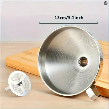 304 Stainless Steel Multi Size Kitchen Funnel Set with Filter