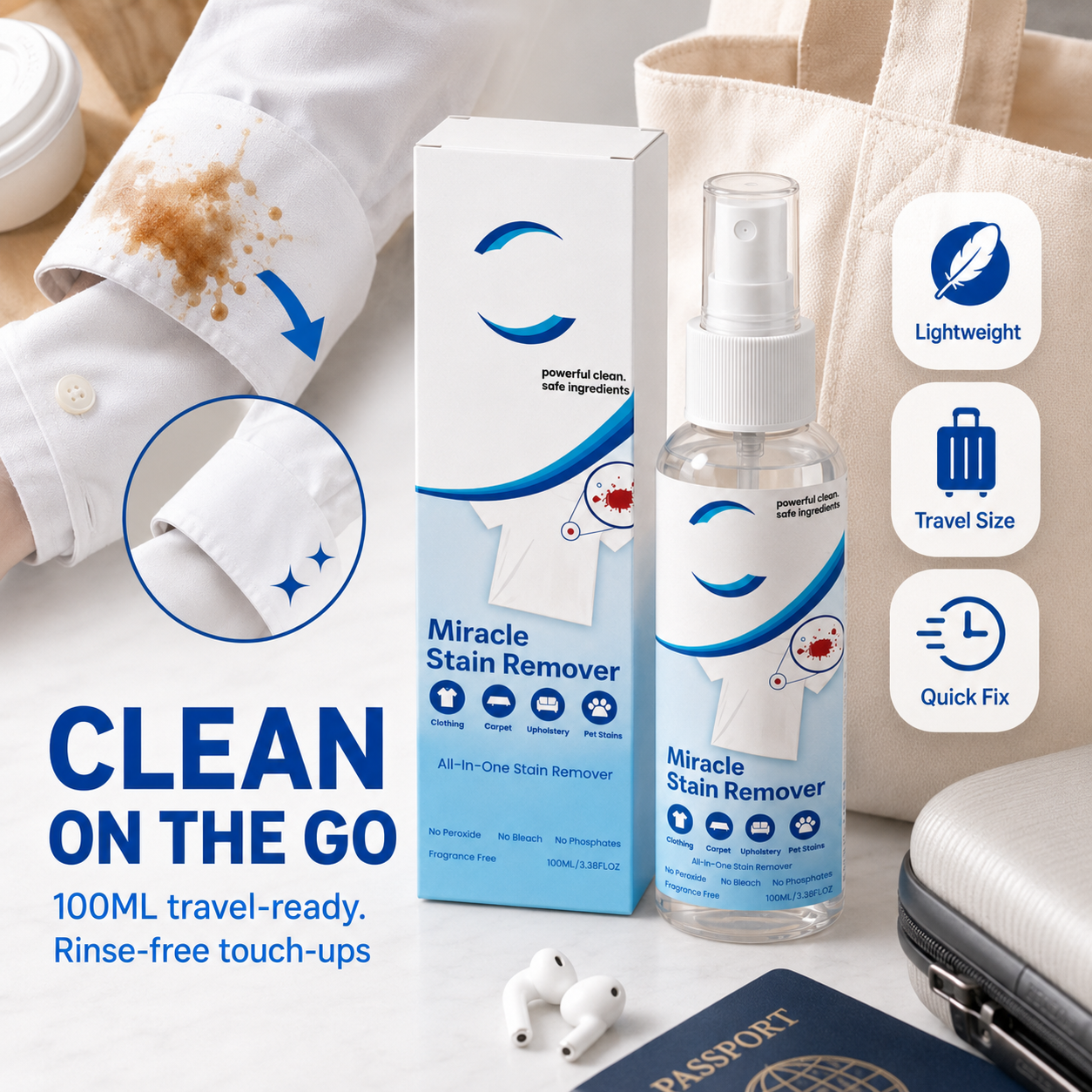 🌟 Stain Remover: Spray, Wipe, Gone.🧪