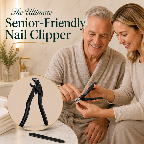 Heavy Duty Curved Tip Toenail Clipper - Long Handle Ergonomic Design for Thick Nails & Seniors