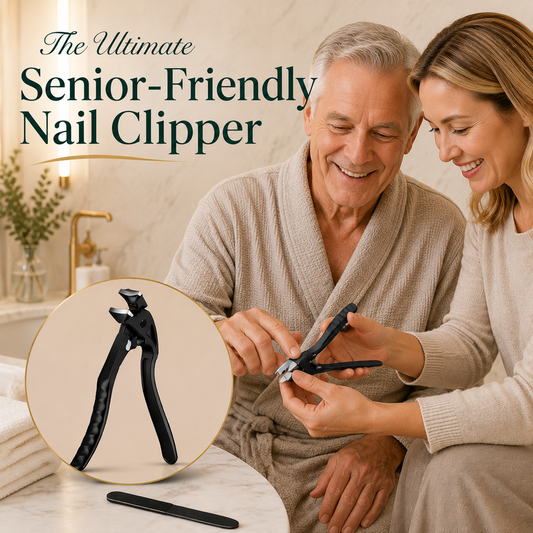 Heavy Duty Curved Tip Toenail Clipper - Long Handle Ergonomic Design for Thick Nails & Seniors