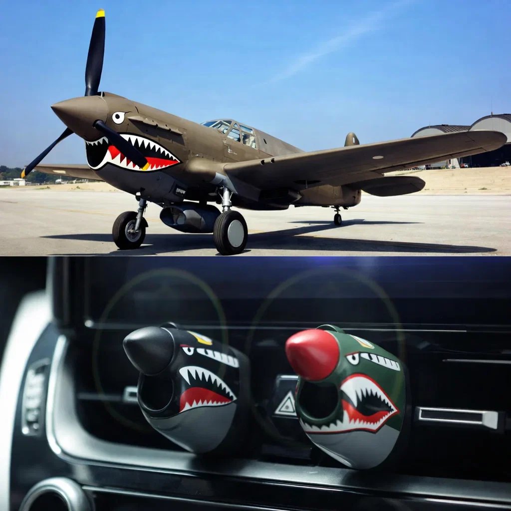 🛩️🚗P-40 Warhawk Creative Propeller Car Decor