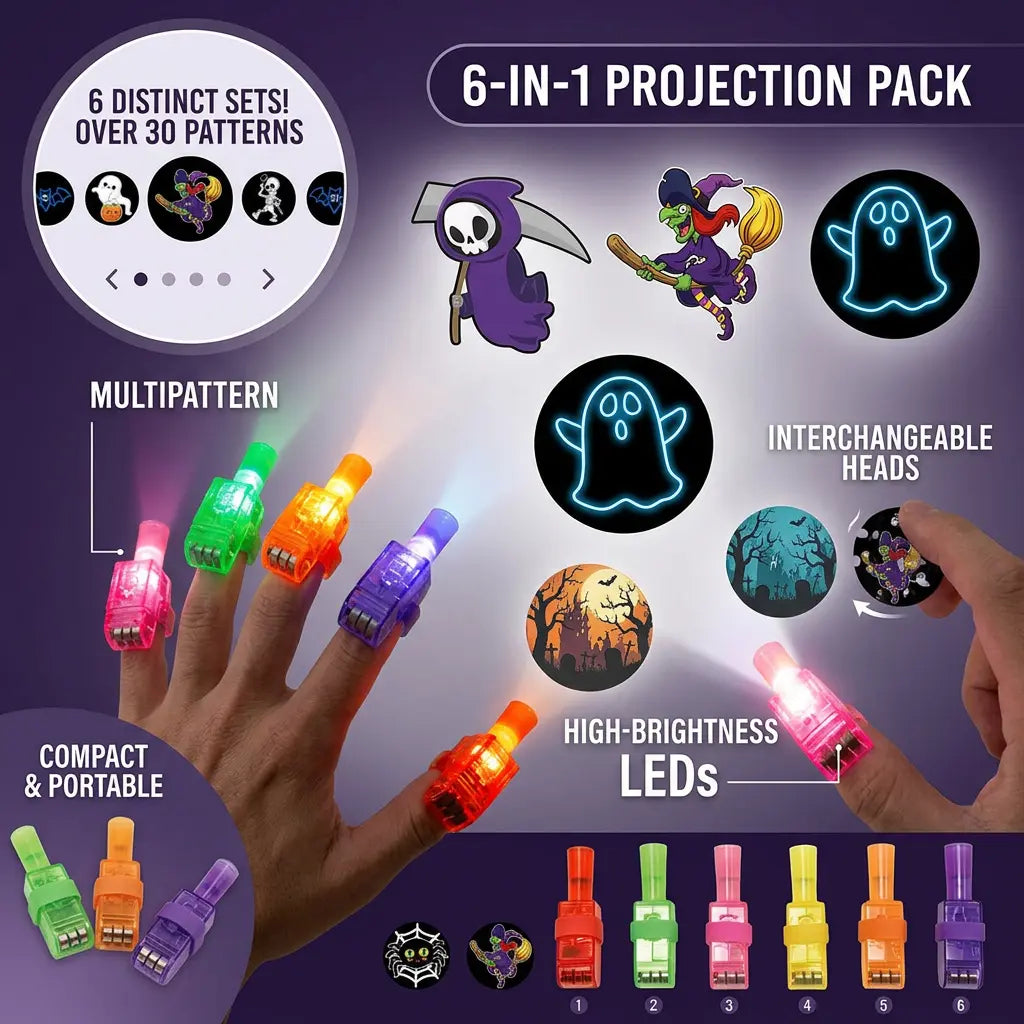 🎃 Spooky Pattern Finger Projector Lights