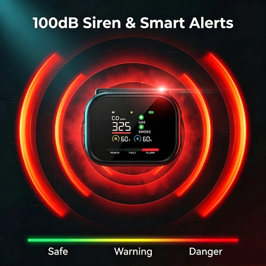 🌟2026 New Portable 6-in-1 Environment & Air Quality Detector | HD Display, CO Monitoring, Temperature, Humidity & High Decibel Alarm