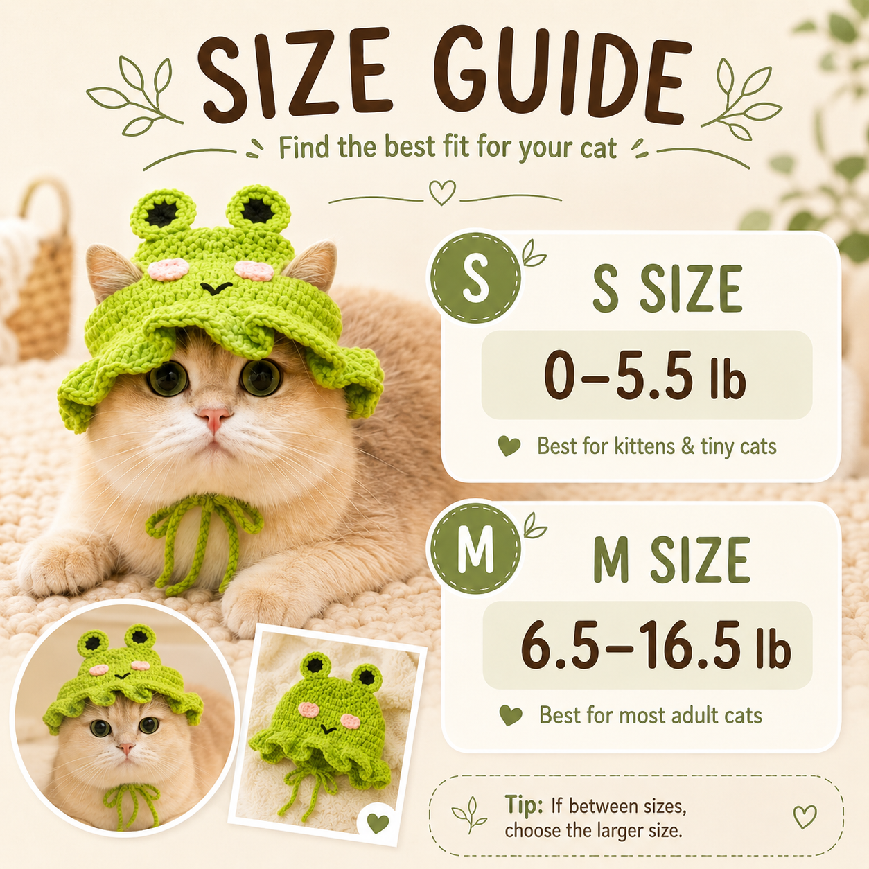 🐸 Cute Crochet Frog & Cat Bucket Hat