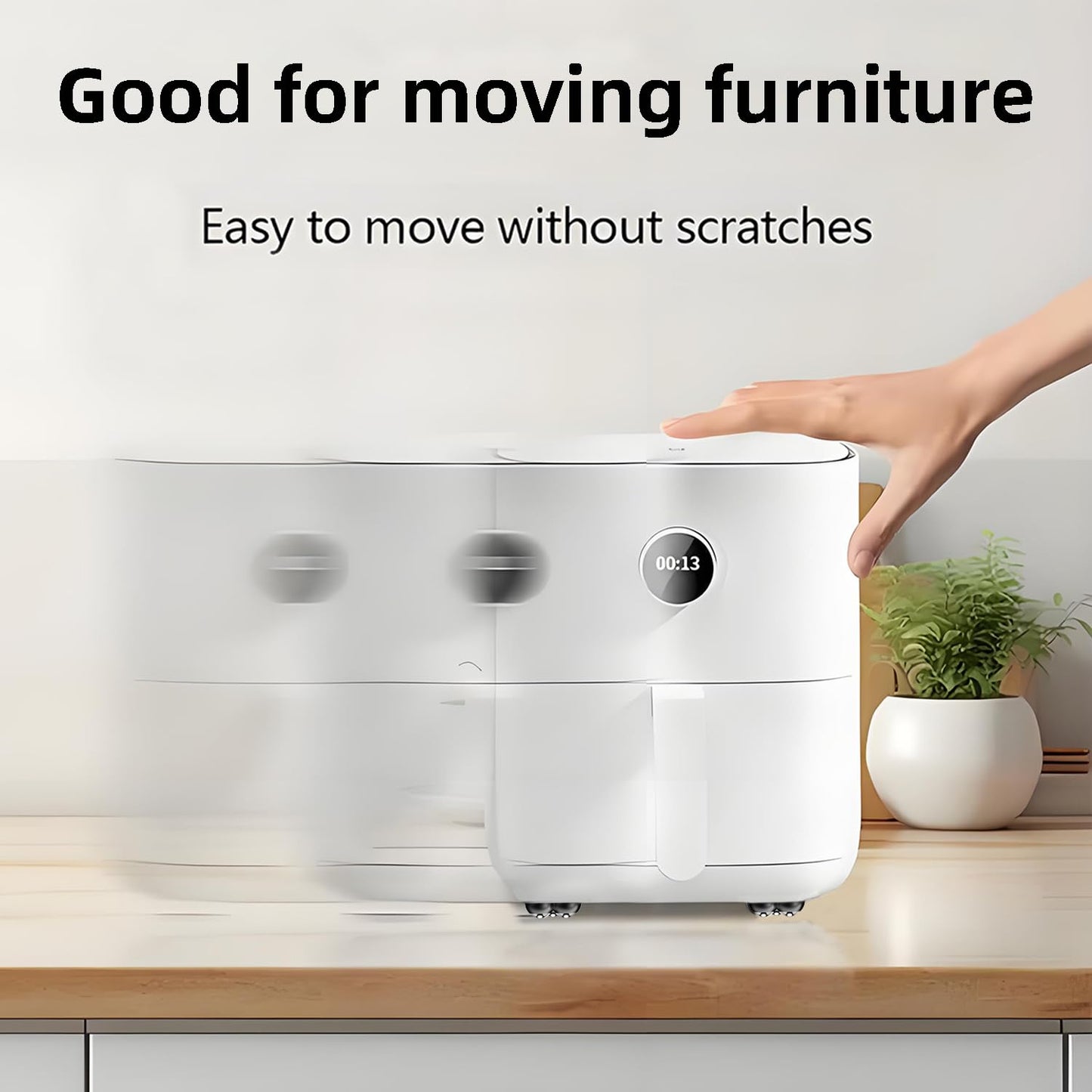 ✨ 8-Pack Self-Adhesive 360° Appliance Rollers | Easy-Move Mini Casters