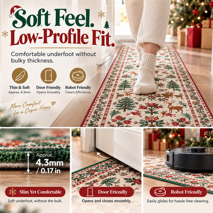 ✨ Christmas Runner Rug – Washable Non-Slip Holiday Floor Mat