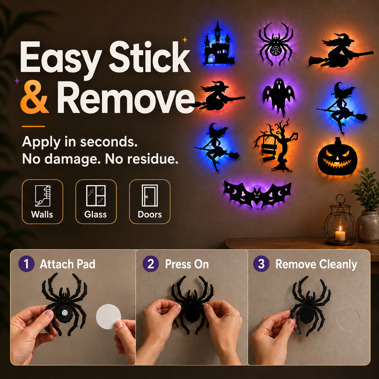 🎃 Halloween LED Glow Silhouette Light